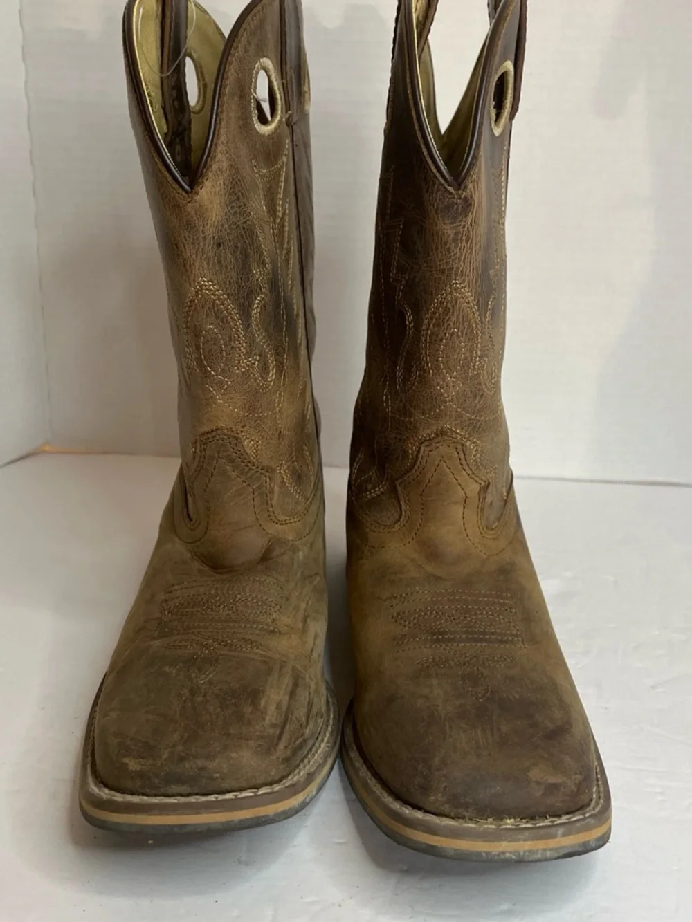 Men's Brown Leather Western Work Boots